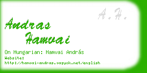 andras hamvai business card